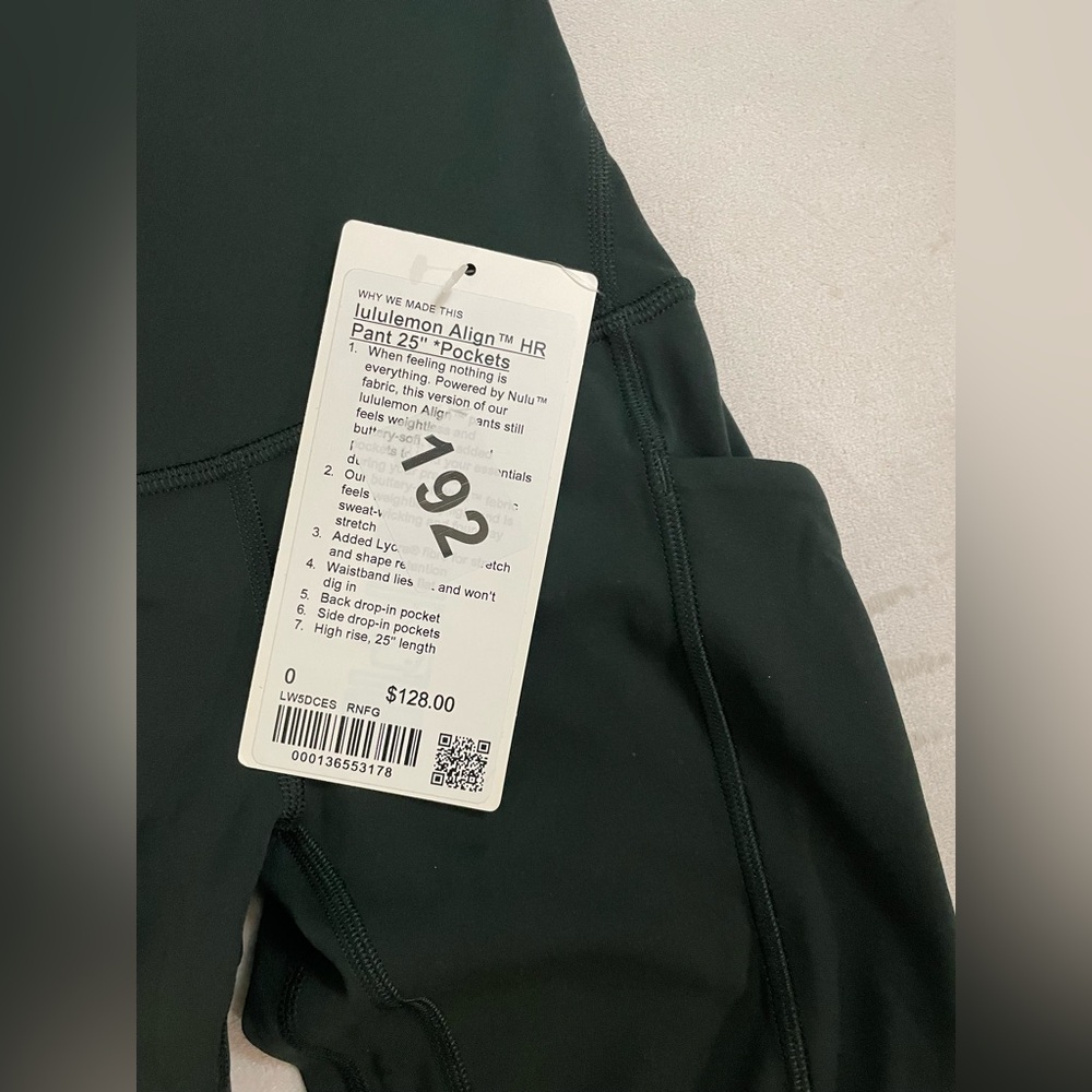Lululemon NWT Align High Rise Pant Leggings 25” With Pockets Forest Green Size 0 - Picture 8 of 12
